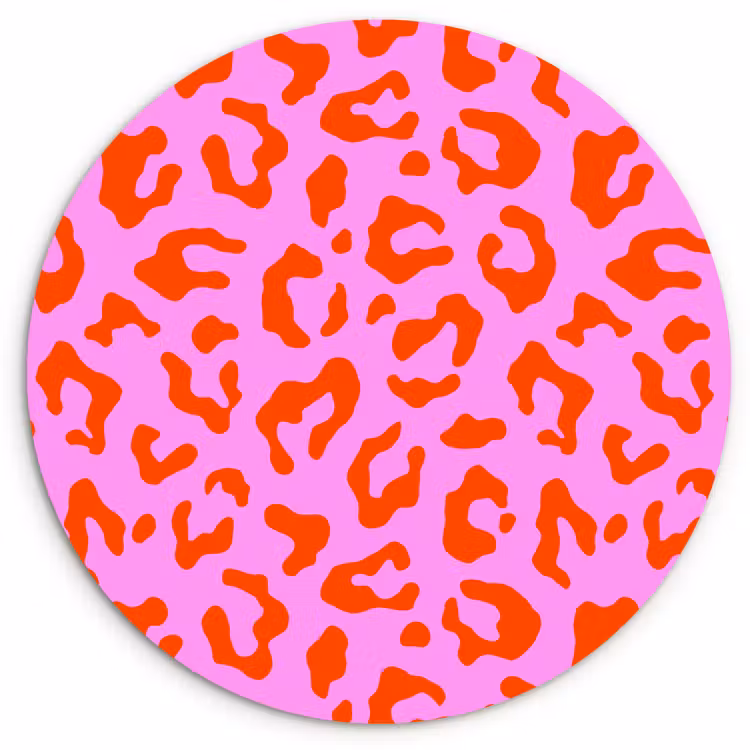 Wandcirkel - Glas - Panter - Rood - Roze — 1