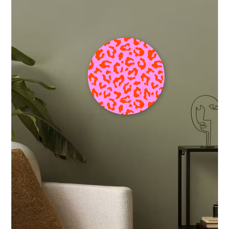 Wandcirkel - Glas - Panter - Rood - Roze — 3