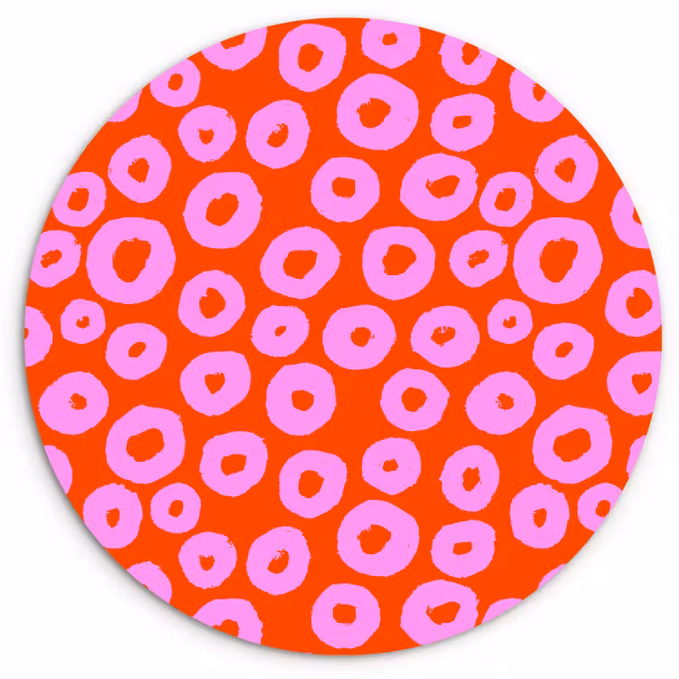 Wandcirkel - Glas - Rondjes - Roze - Rood — 1