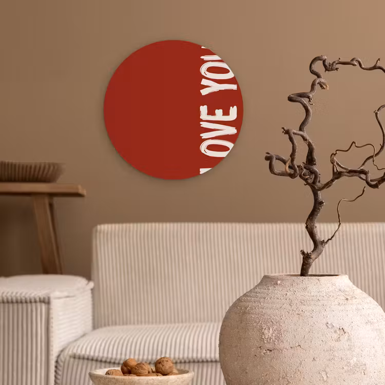 Wandcirkel - Glas - Schuin - Loveyou - Rood — 2