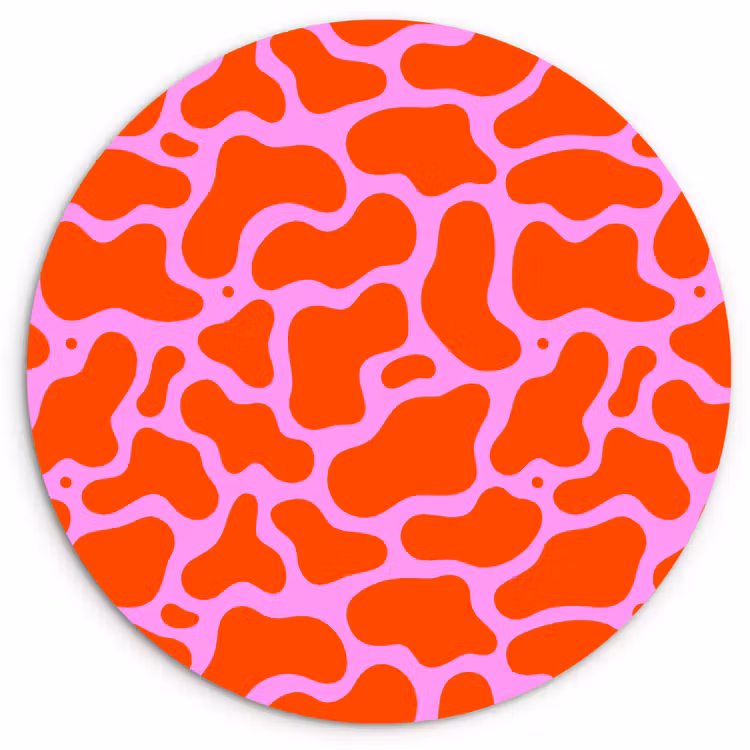 Wandcirkel - Glas - Vormen - Roze - Rood — 1