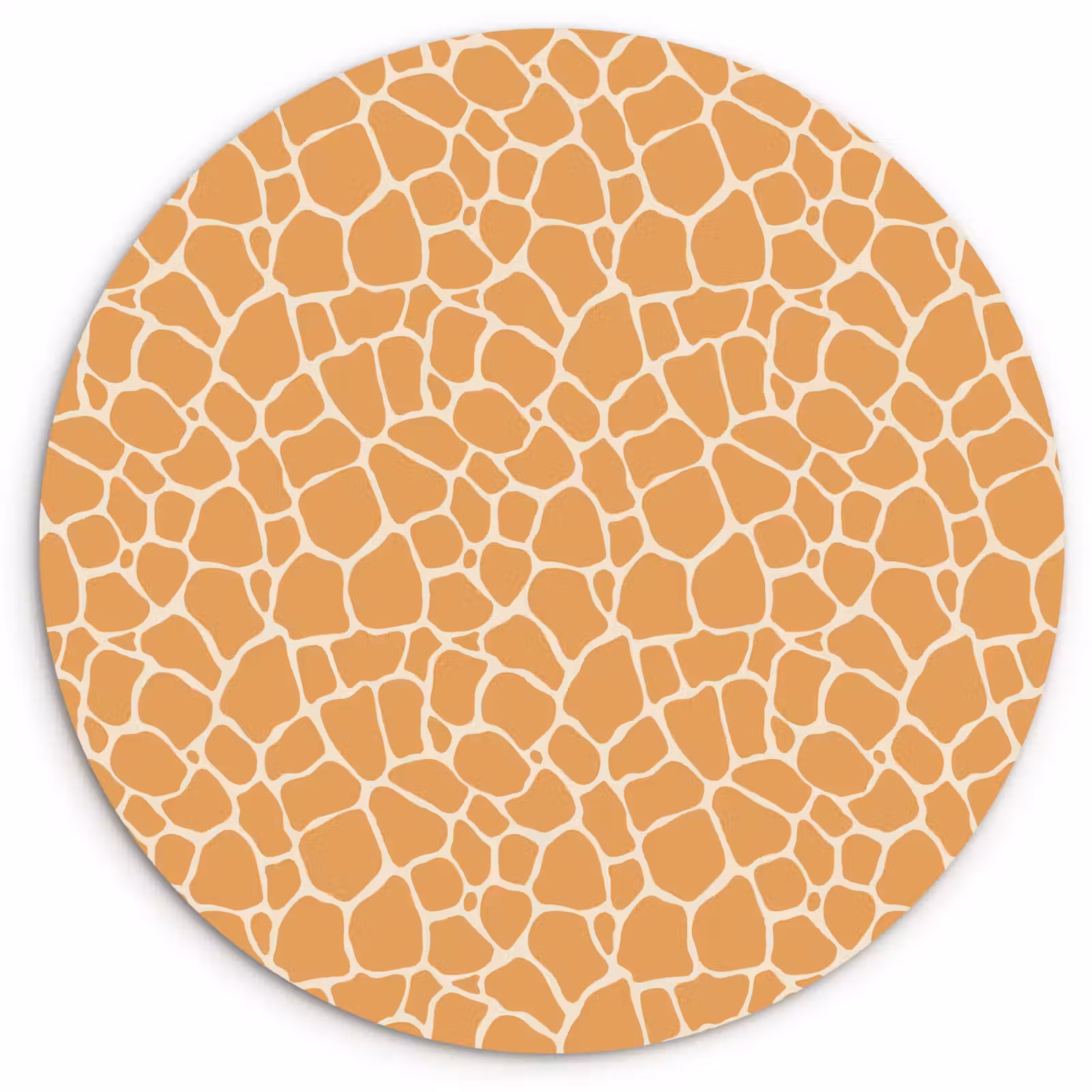 Wandcirkel - Glas - Giraf - Oranje - Patroon — 1