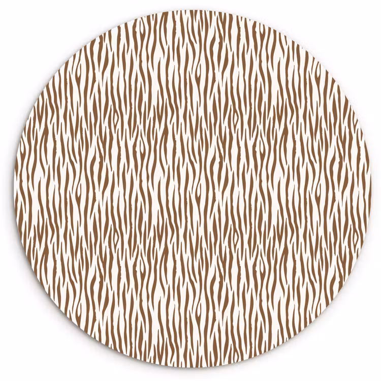 Wandcirkel - Glas - Bruin - Patroon - Zebra — 1