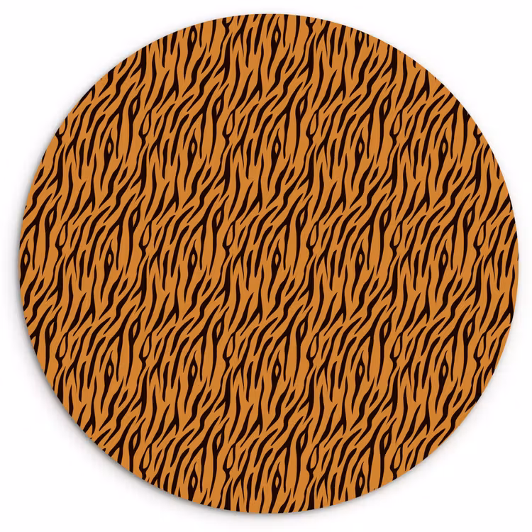 Wandcirkel - Glas - Dier - Oranje - Tijger — 1