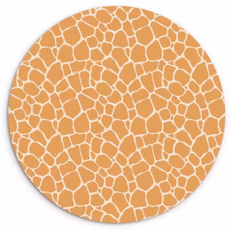 Wandcirkel - Glas - Giraf - Oranje - Patroon — 1