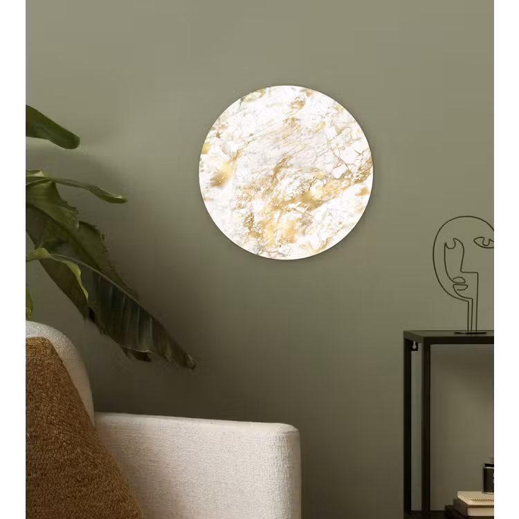 Wandcirkel - Glas - Marmer - Goud - Structuur — 3