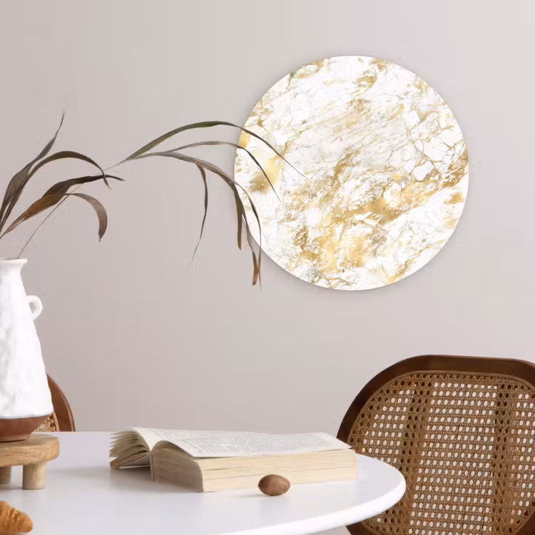 Wandcirkel - Glas - Marmer - Goud - Structuur — 4