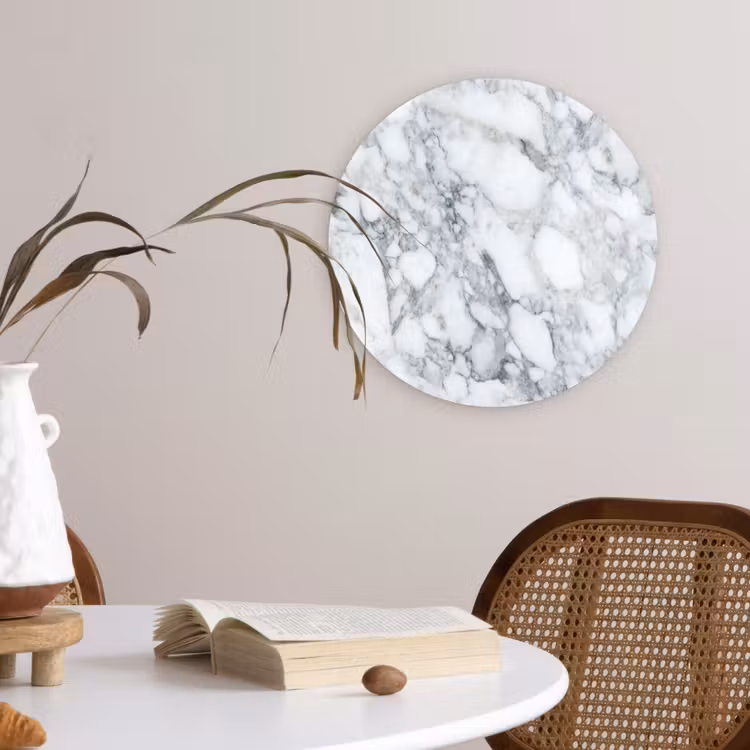 Wandcirkel - Glas - Mozaïek - Marmer - Wit - Onregelmatig — 4