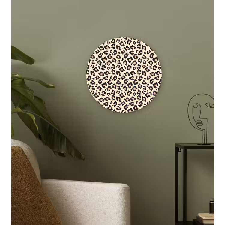 Wandcirkel - Glas - Panterprint - Patroon - Bruin — 3