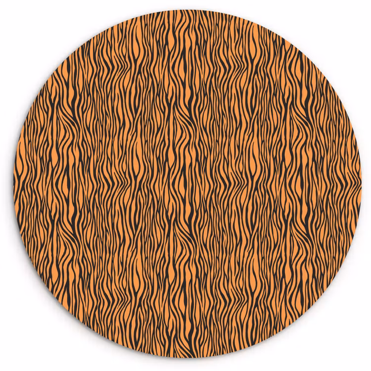Wandcirkel - Glas - Tijger - Oranje - Patroon - Strepen — 1