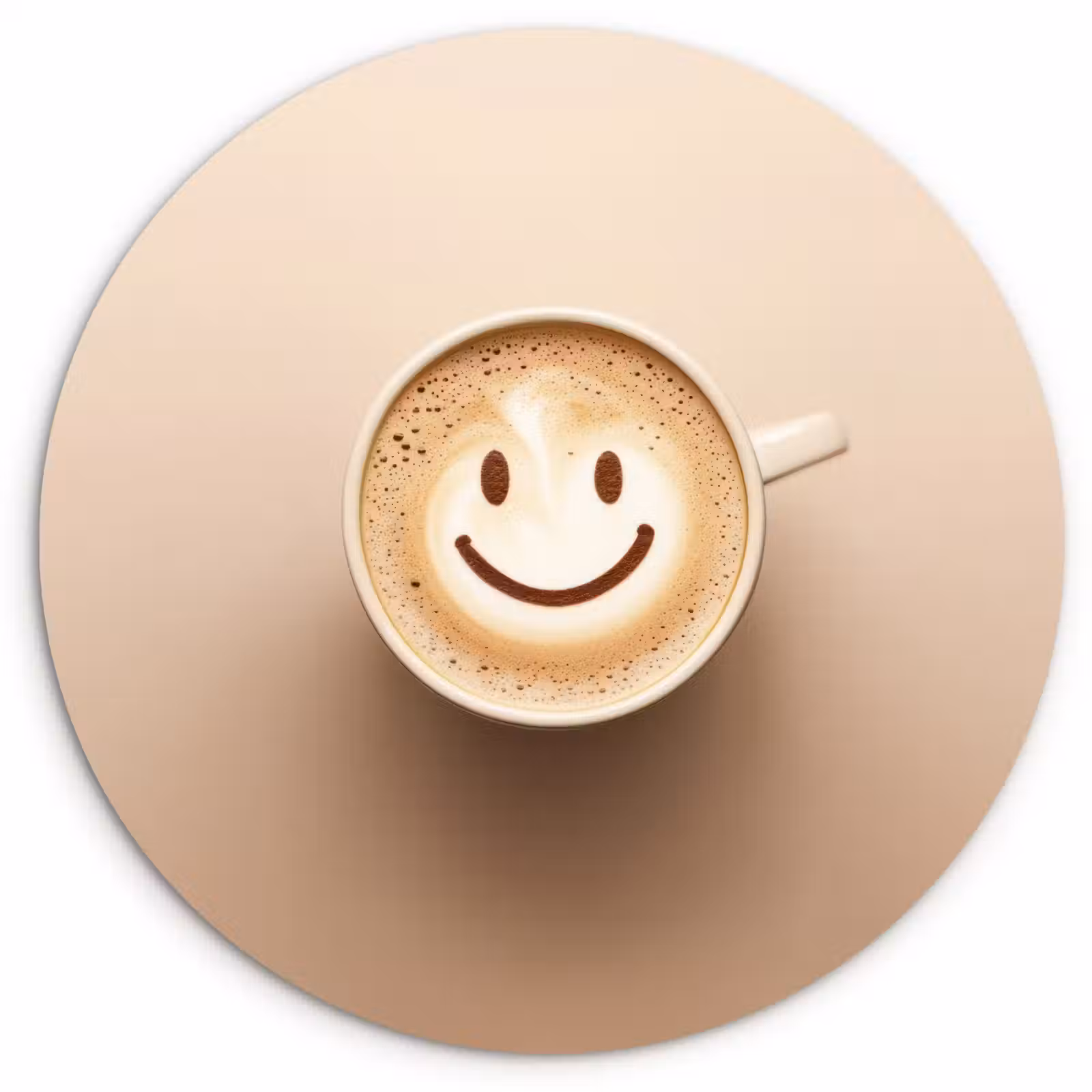 Wandcirkel - Glas - Koffie - Melkschuim - Lach - Beige — 1