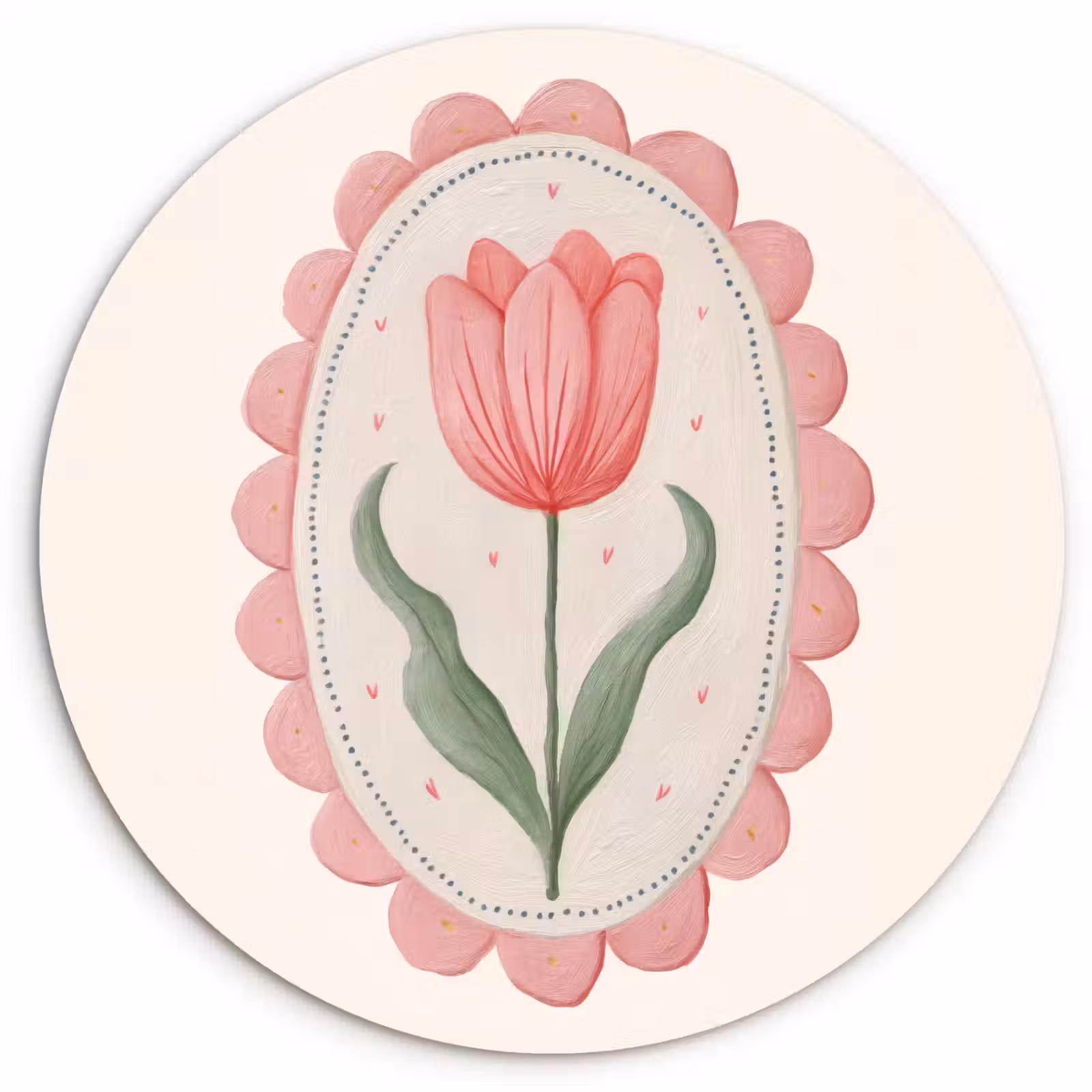 Wandcirkel - Glas - Tulp - Lijst - Ovaal - Illustratie — 1
