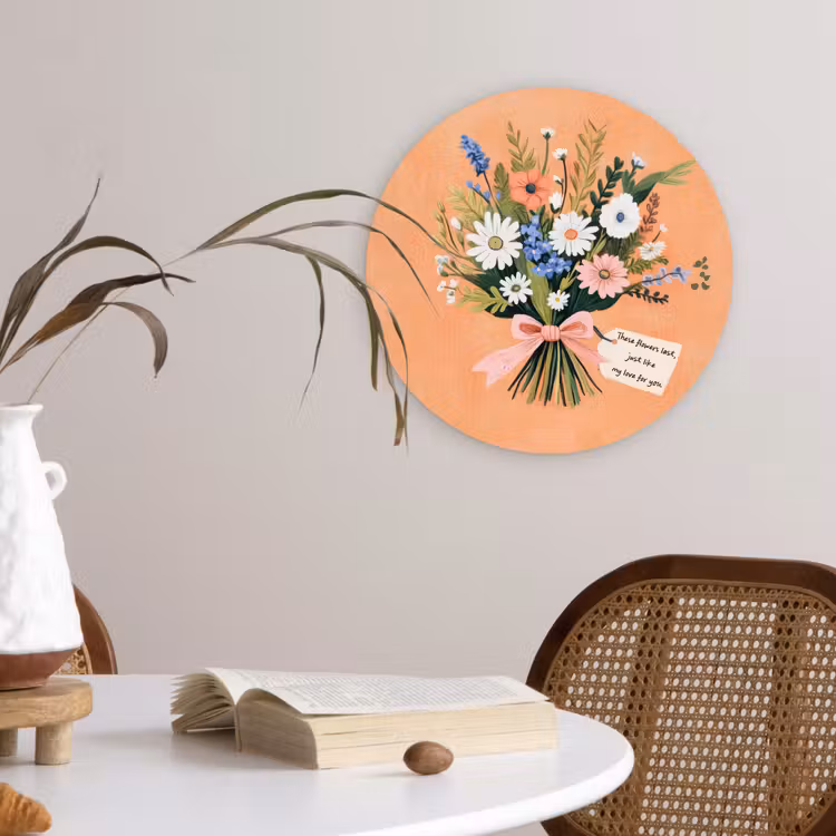 Wandcirkel - Glas - Boeket - Strikje - Quote — 4