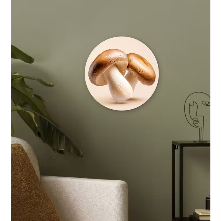 Wandcirkel - Glas - Champignons - Zacht - Beige — 3
