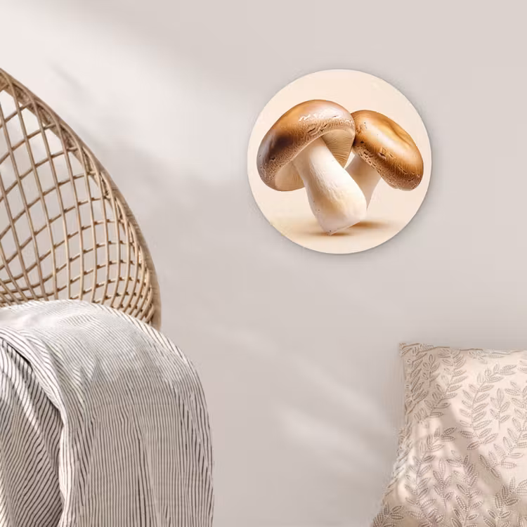 Wandcirkel - Glas - Champignons - Zacht - Beige — 5