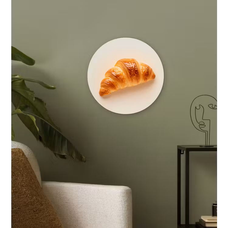 Wandcirkel - Glas - Croissant - Brood - Beige — 3