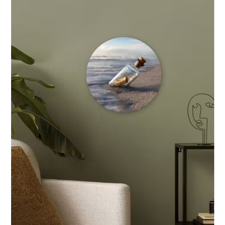 Wandcirkel - Glas - Glazenfles - Post - Zee - Zand — 3