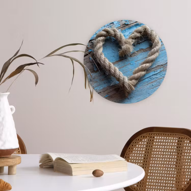 Wandcirkel - Glas - Hart - Touw - Hout - Rustiek — 4