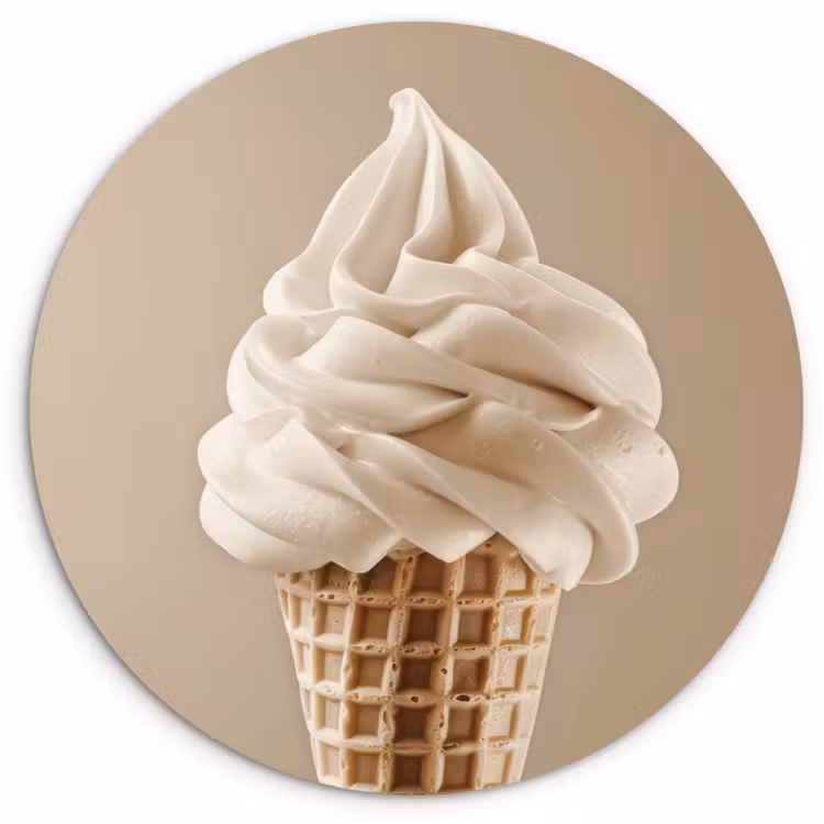 Wandcirkel - Glas - IJs - Softijs - Romig - Hoorntje - Beige — 1