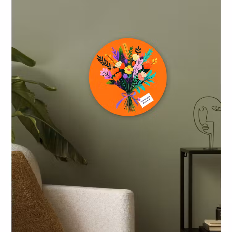 Wandcirkel - Glas - Kaartje - Boeket - Bloemen — 3