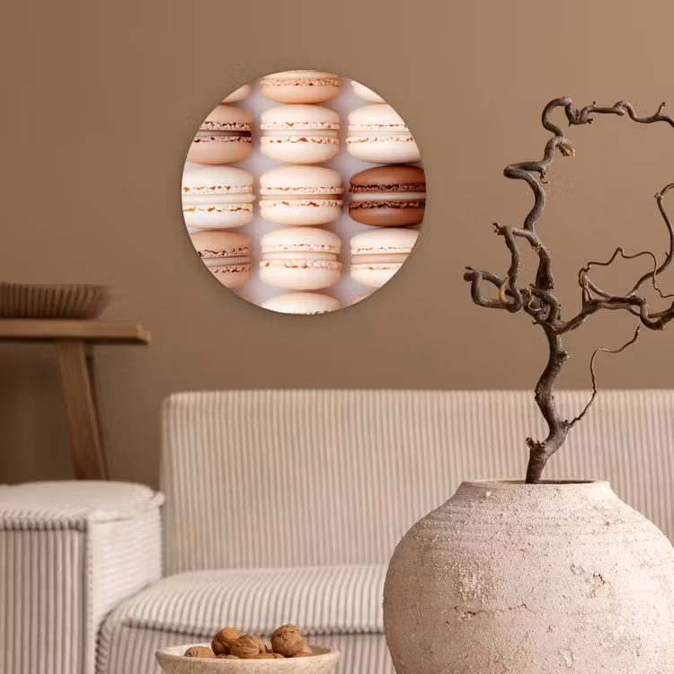 Wandcirkel - Glas - Macarons - Beige - Bruin — 2