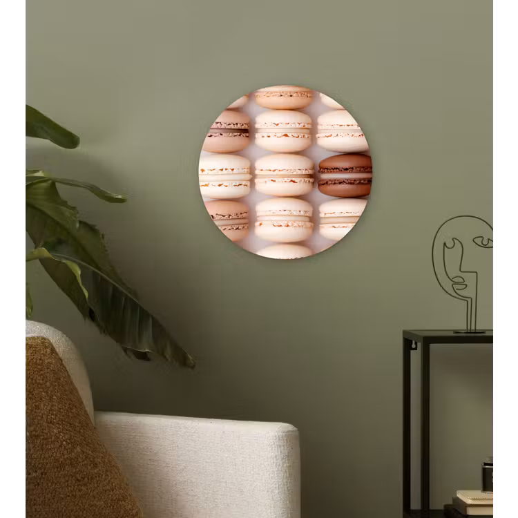 Wandcirkel - Glas - Macarons - Beige - Bruin — 3