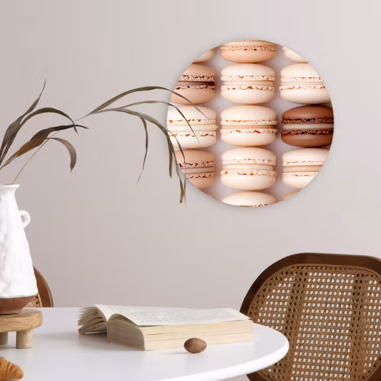 Wandcirkel - Glas - Macarons - Beige - Bruin — 4