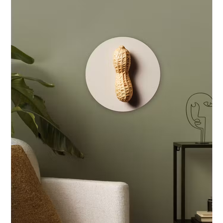 Wandcirkel - Glas - Pinda - Ruw - Beige — 3