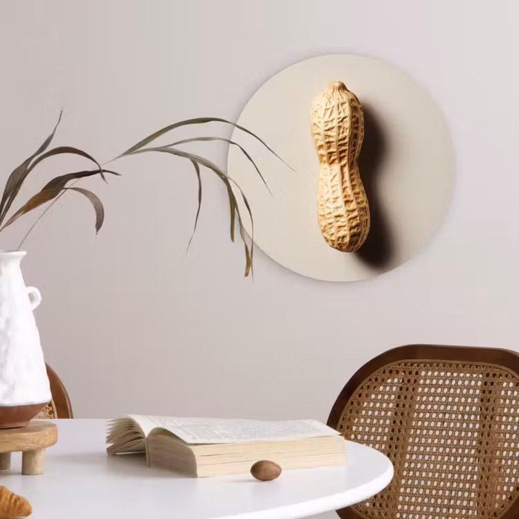 Wandcirkel - Glas - Pinda - Ruw - Beige — 4