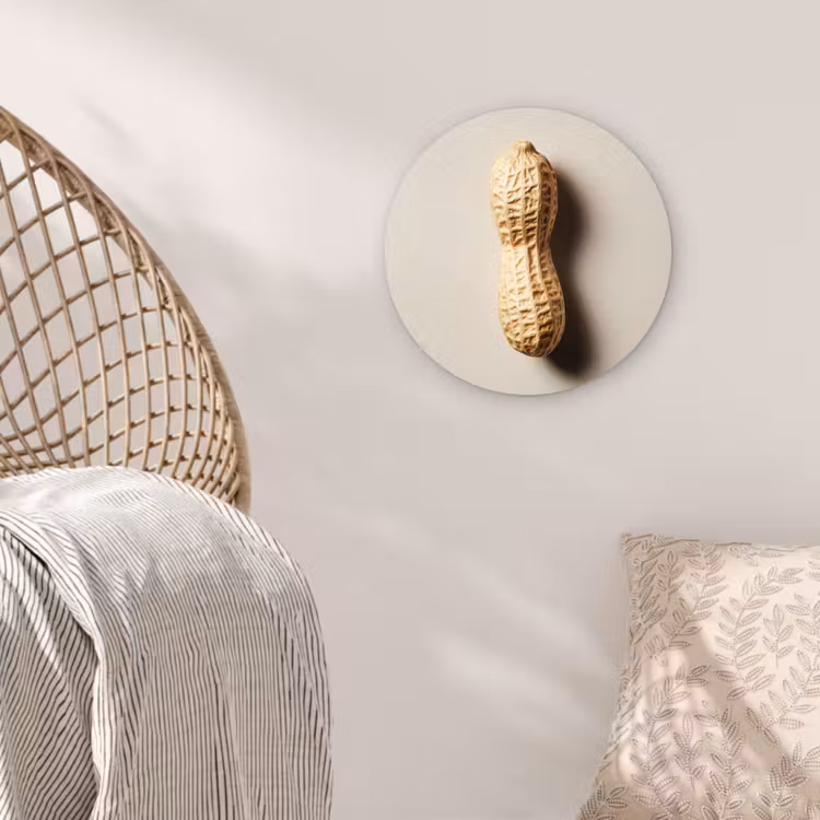 Wandcirkel - Glas - Pinda - Ruw - Beige — 5