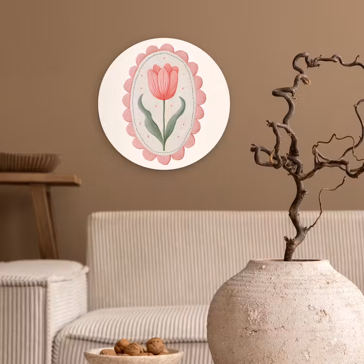 Wandcirkel - Glas - Tulp - Lijst - Ovaal - Illustratie — 2
