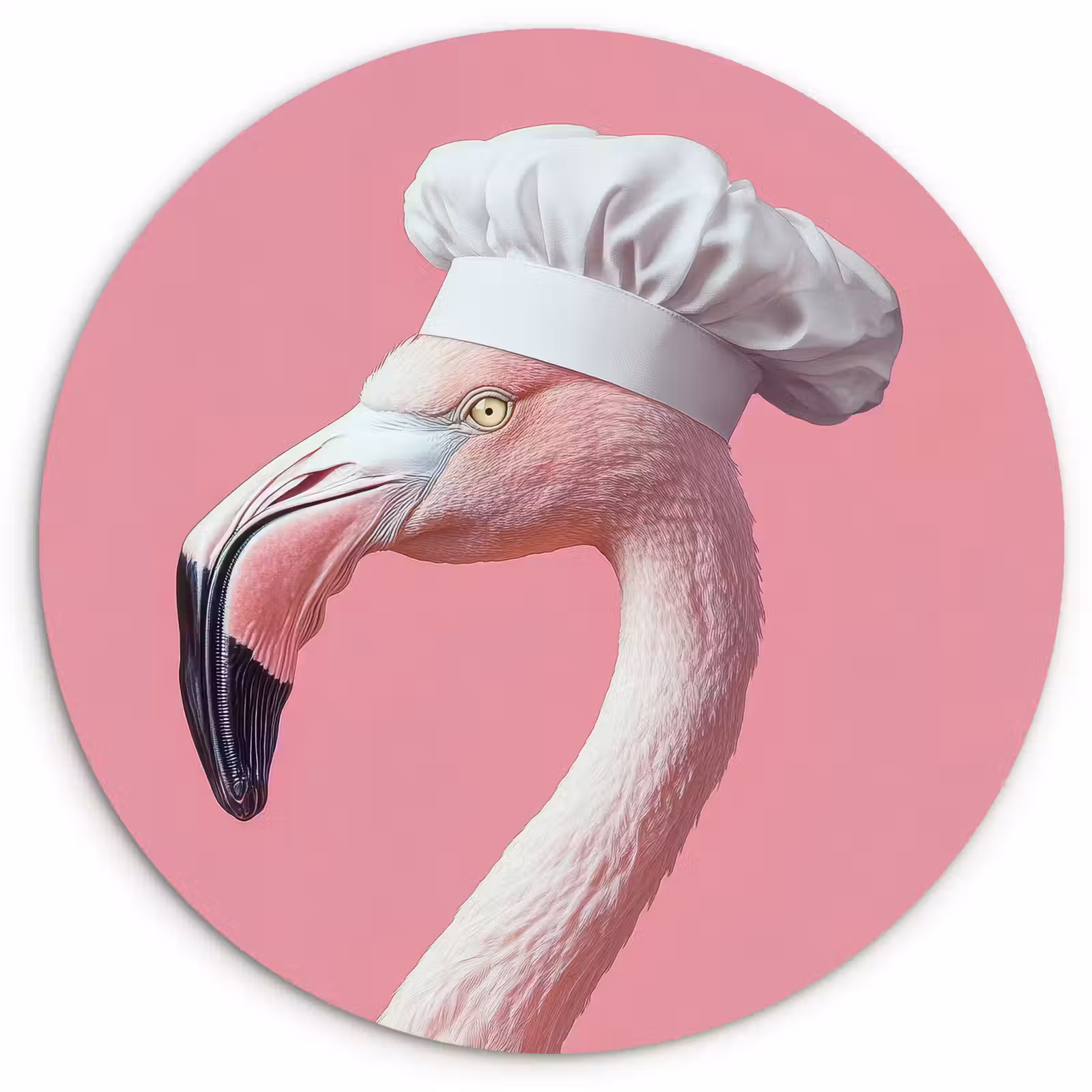 Wandcirkel - Glas - Flamingo - Roze - Koksmuts - Vogel — 1
