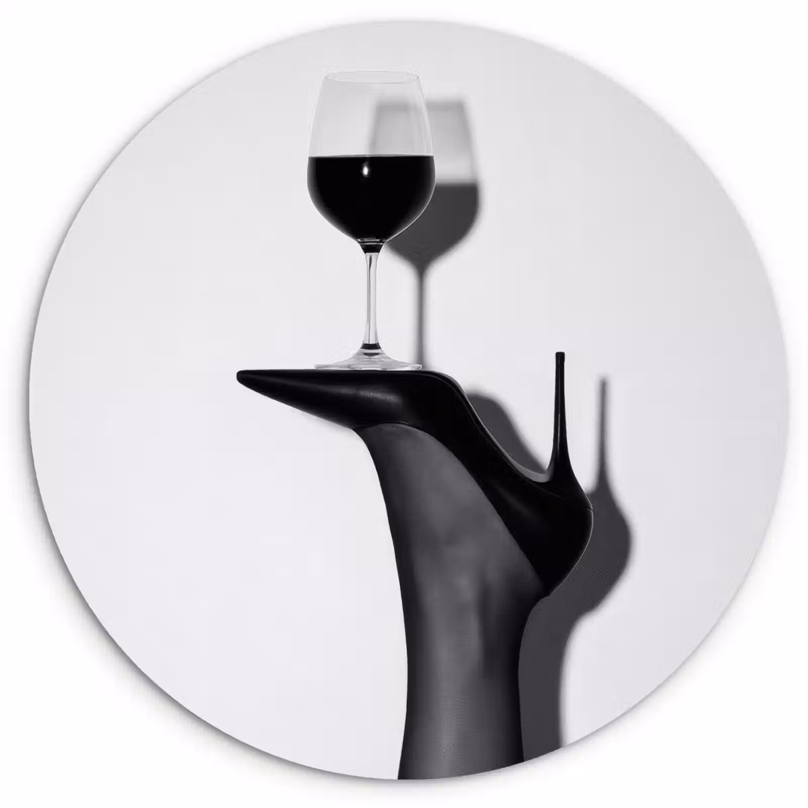 Wandcirkel - Glas - Hak - Wijn - Minimalistisch - Zwart — 1