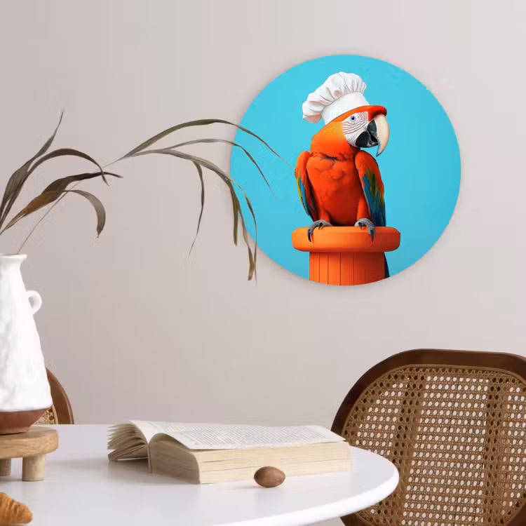 Wandcirkel - Glas - Ara - Koksmuts - Sokkel - Grappig — 4