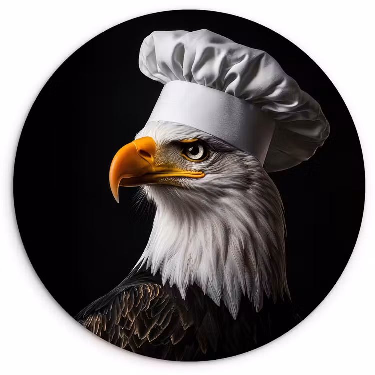 Wandcirkel - Glas - Arend -Amerika - Koksmuts - Vogel - Stoer — 1