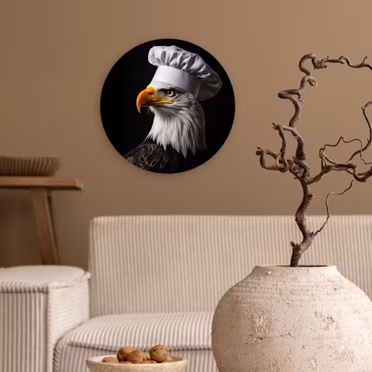 Wandcirkel - Glas - Arend -Amerika - Koksmuts - Vogel - Stoer — 2