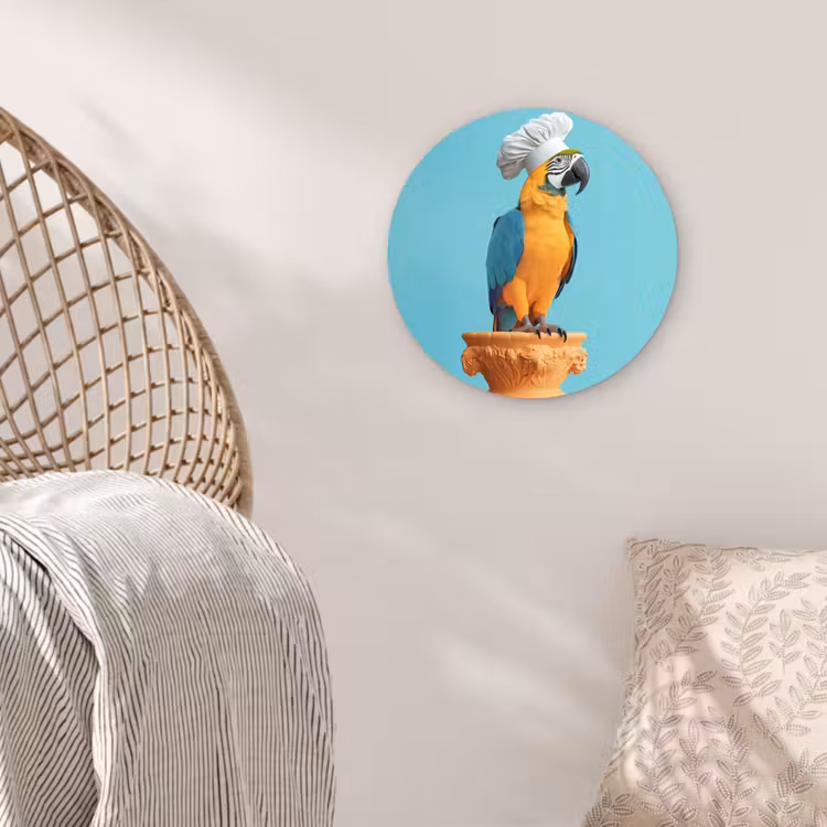 Wandcirkel - Glas - Papegaai - Koksmuts - Grappig - Vogel — 5