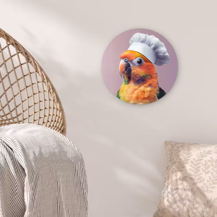Wandcirkel - Glas - Papegaai - Koksmuts - Nieuwsgierig - Vogel — 5