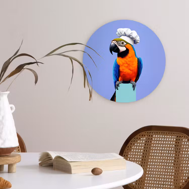 Wandcirkel - Glas - Papegaai - Koksmuts - Vogel - Leuk — 4