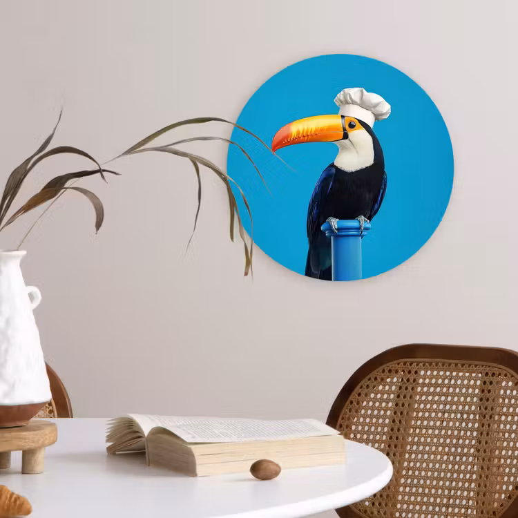 Wandcirkel - Glas - Tucan - Sokkel - Vogel - Koksmuts — 4