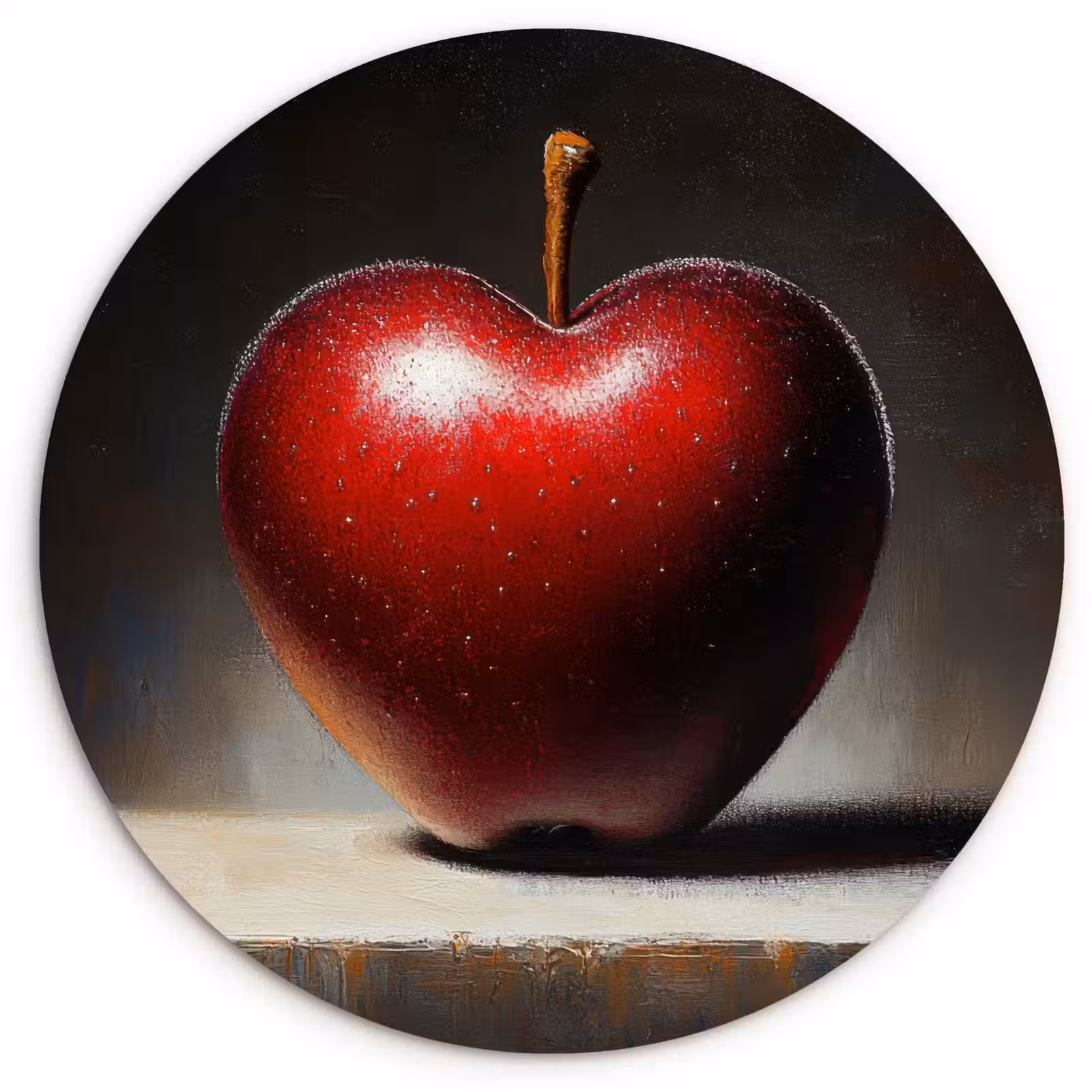 Wandcirkel - Glas - Apple - Hart - Rood — 1