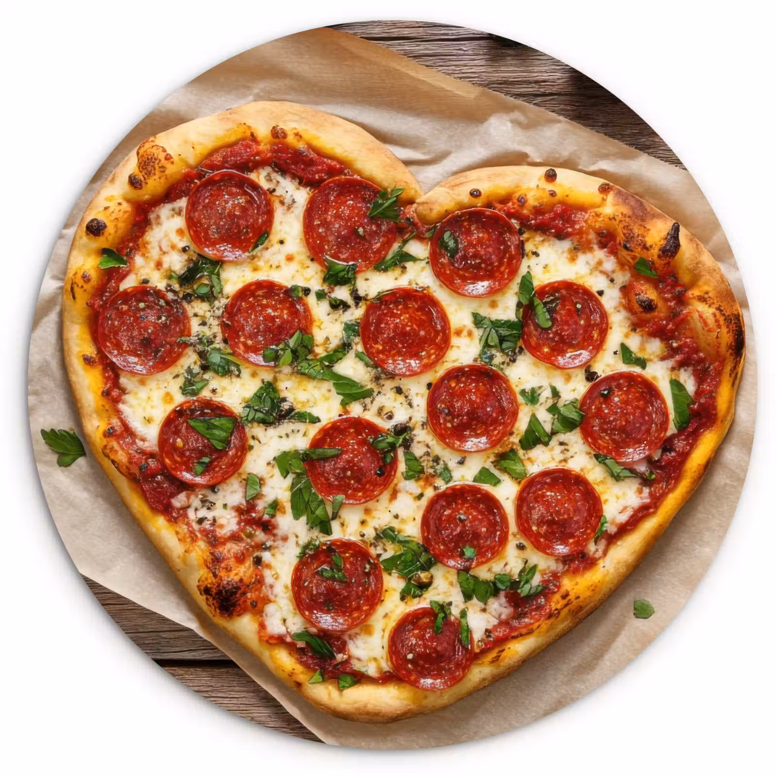 Wandcirkel - Glas - Pizza - Hart - Pepperoni - Tomaat — 1