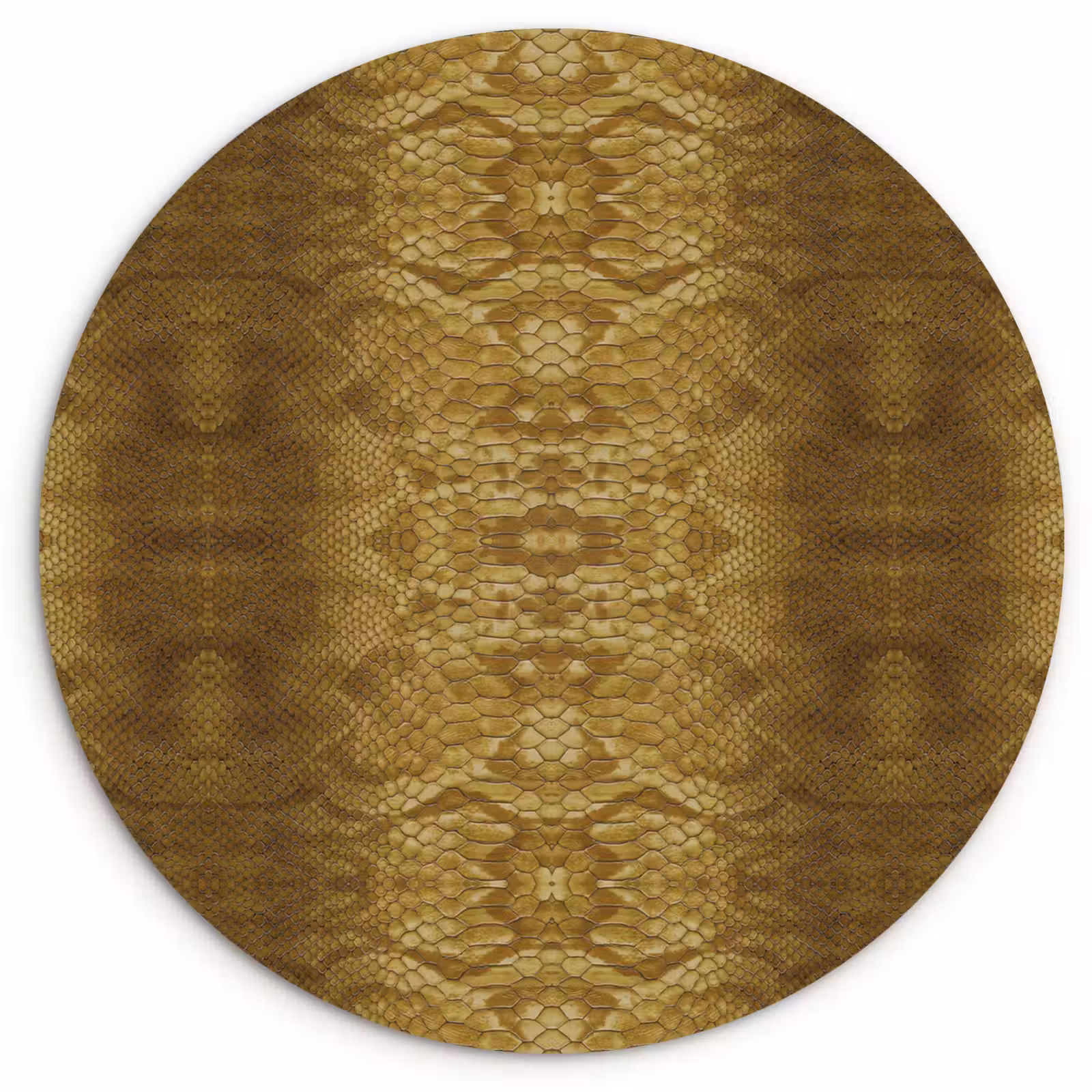 Wandcirkel - Glas - Slang - Boa - Goud - Bruin — 1