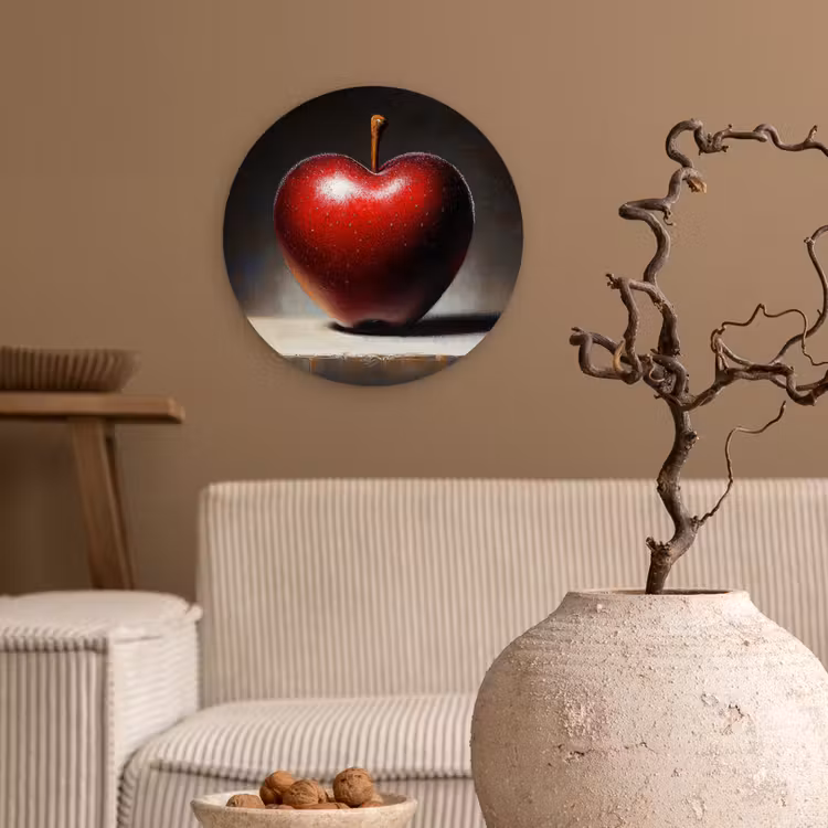 Wandcirkel - Glas - Apple - Hart - Rood — 2