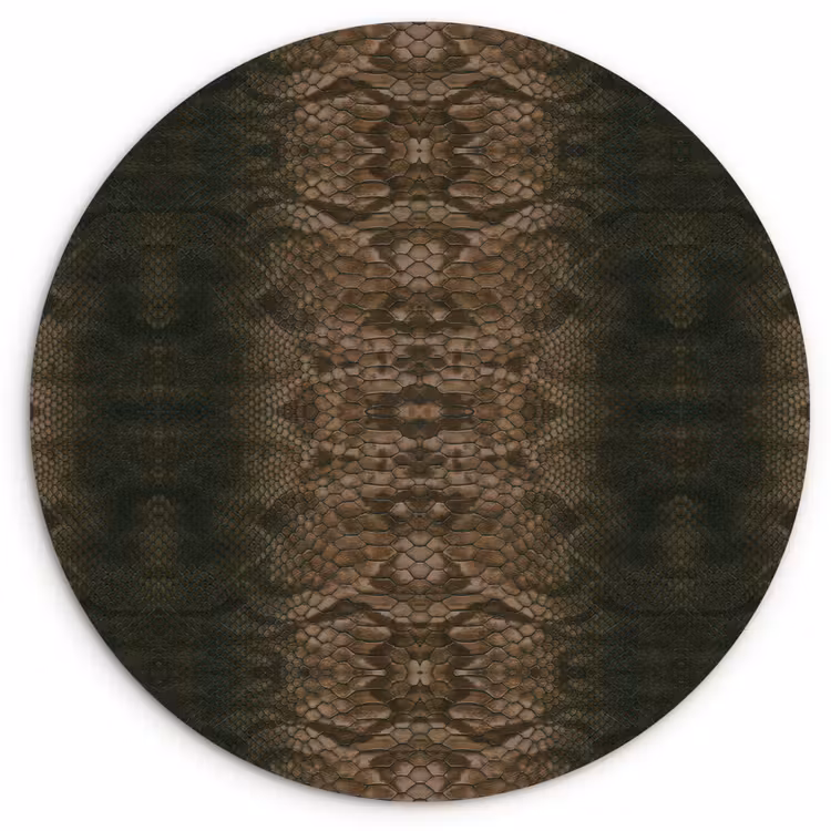 Wandcirkel - Glas - Slang - Boa - Diep - Bruin — 1