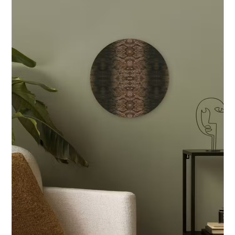 Wandcirkel - Glas - Slang - Boa - Diep - Bruin — 3