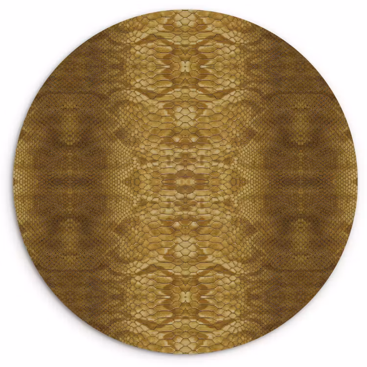 Wandcirkel - Glas - Slang - Boa - Goud - Bruin — 1