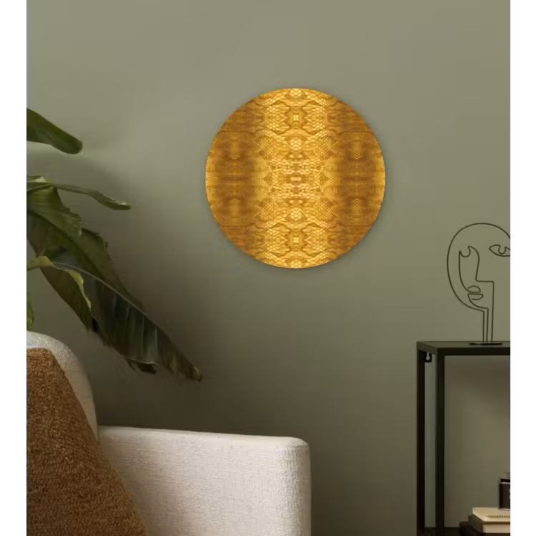 Wandcirkel - Glas - Slang - Boa - Goud - Geel — 3
