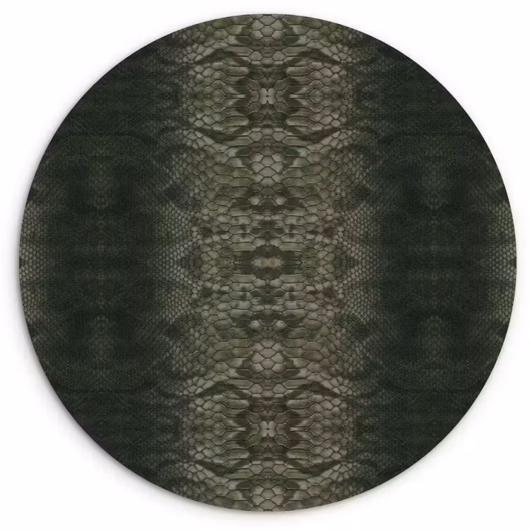 Wandcirkel - Glas - Slang - Boa - Mos - Groen — 1