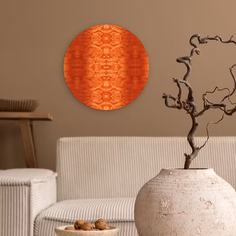 Wandcirkel - Glas - Slang - Boa - Oranje — 2